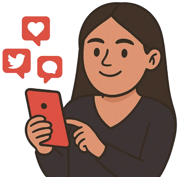 avatar de camille tenant un téléphone portable