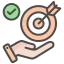 icone d'une main tenant une cible